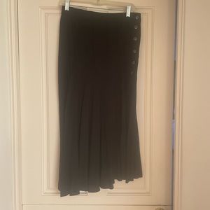 Black Flowy maxi skirt from Zara with side buttons